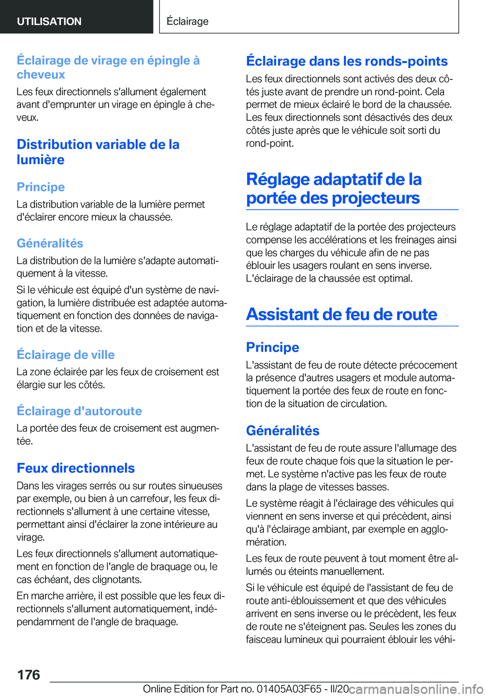 BMW 3 SERIES 2020  Notices Demploi (in French) �
