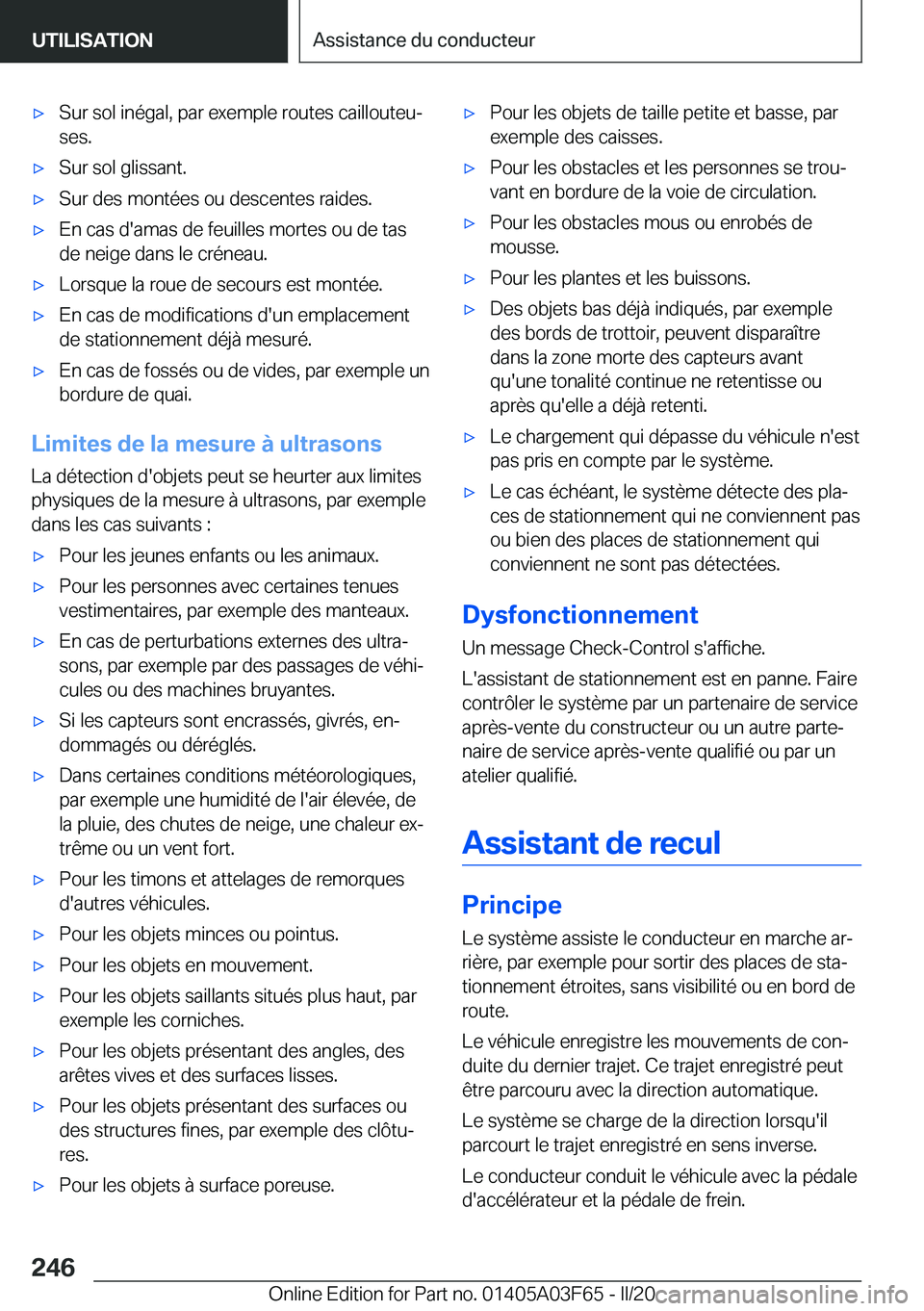 BMW 3 SERIES 2020  Notices Demploi (in French) 'x�S�u�r��s�o�l��i�n�é�g�a�l�,��p�a�r��e�x�e�m�p�l�e��r�o�u�t�e�s��c�a�i�l�l�o�u�t�e�uj
�s�e�s�.'x�S�u�r��s�o�l��g�l�i�s�s�a�n�t�.'x�S�u�r��d�e�s��m�o�n�t�é�e�s��o�u��d�e�s�