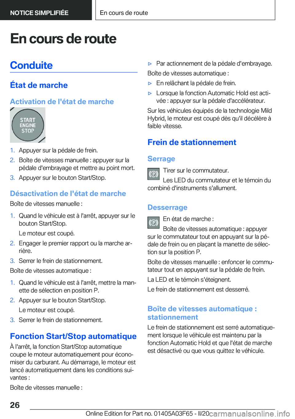 BMW 3 SERIES 2020  Notices Demploi (in French) �E�n��c�o�u�r�s��d�e��r�o�u�t�e�C�o�n�d�u�i�t�e
�