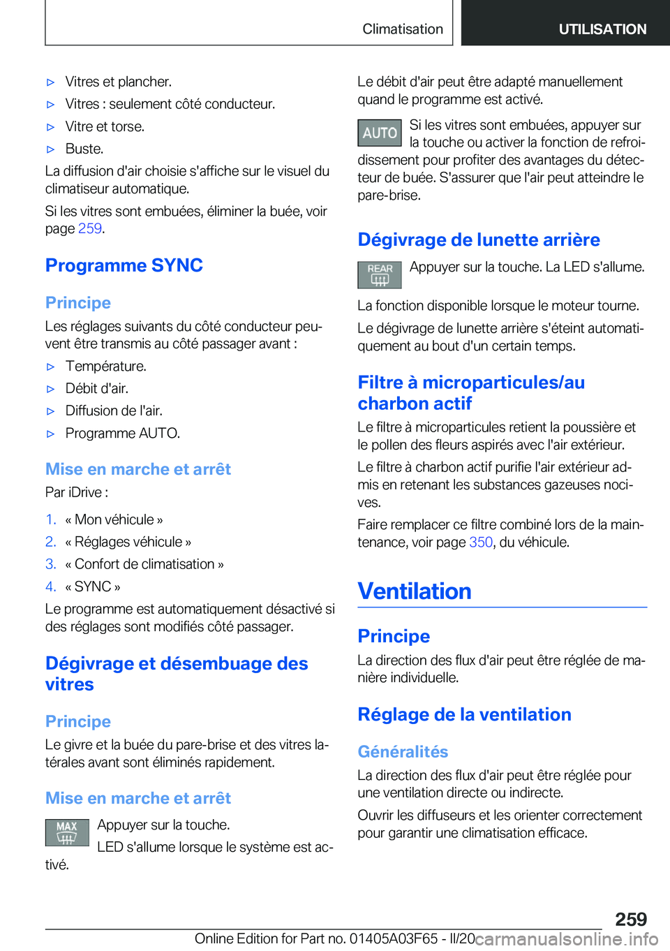 BMW 3 SERIES 2020  Notices Demploi (in French) 'x�V�i�t�r�e�s��e�t��p�l�a�n�c�h�e�r�.'x�V�i�t�r�e�s��:��s�e�u�l�e�m�e�n�t��c�