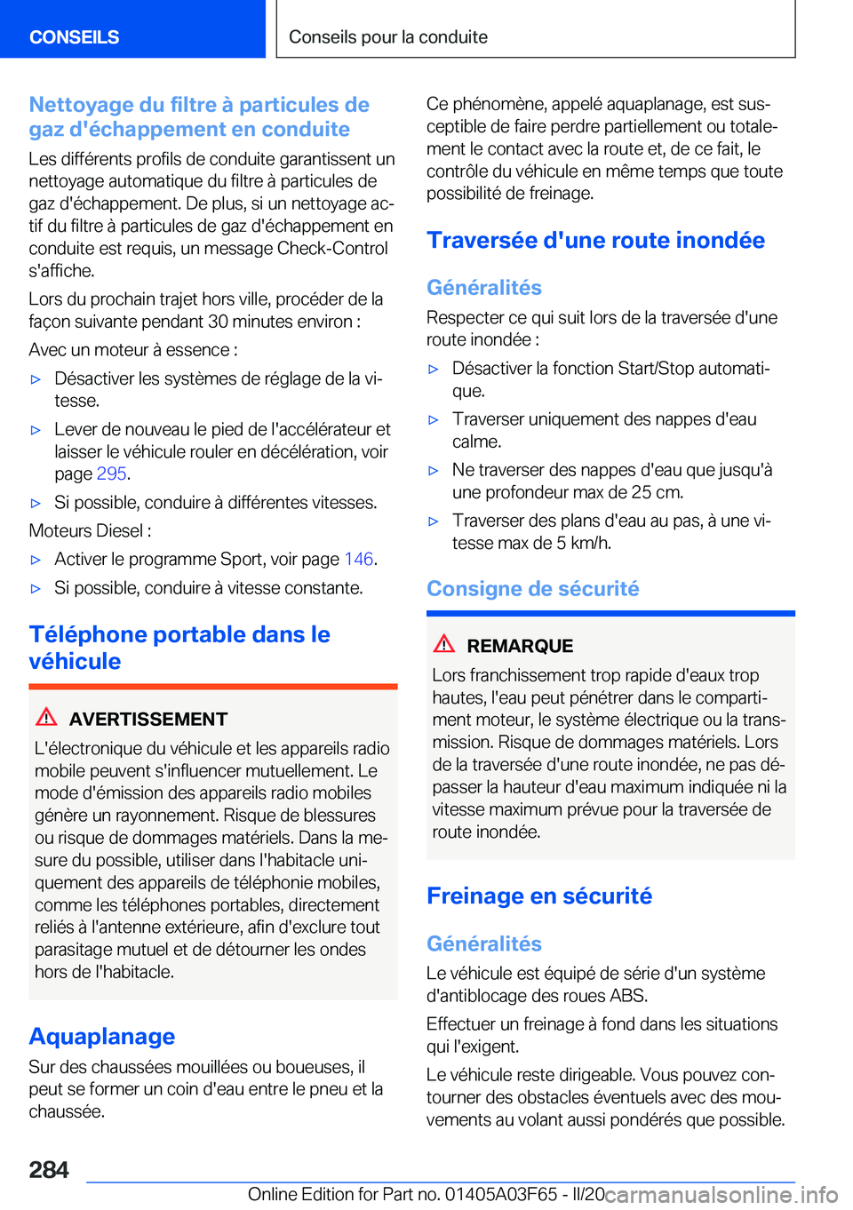 BMW 3 SERIES 2020  Notices Demploi (in French) �N�e�t�t�o�y�a�g�e��d�u��f�i�l�t�r�e��