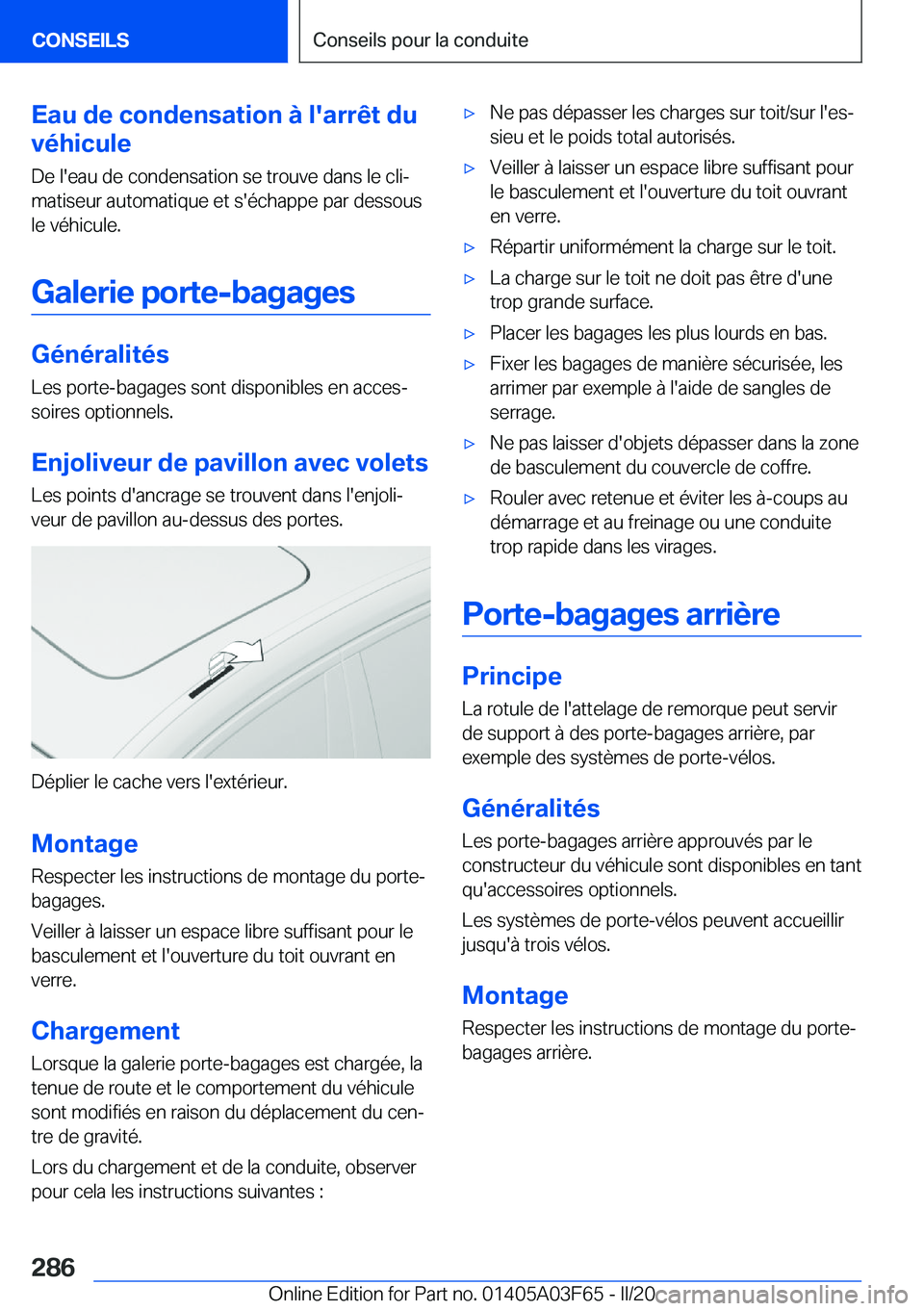 BMW 3 SERIES 2020  Notices Demploi (in French) �E�a�u��d�e��c�o�n�d�e�n�s�a�t�i�o�n��