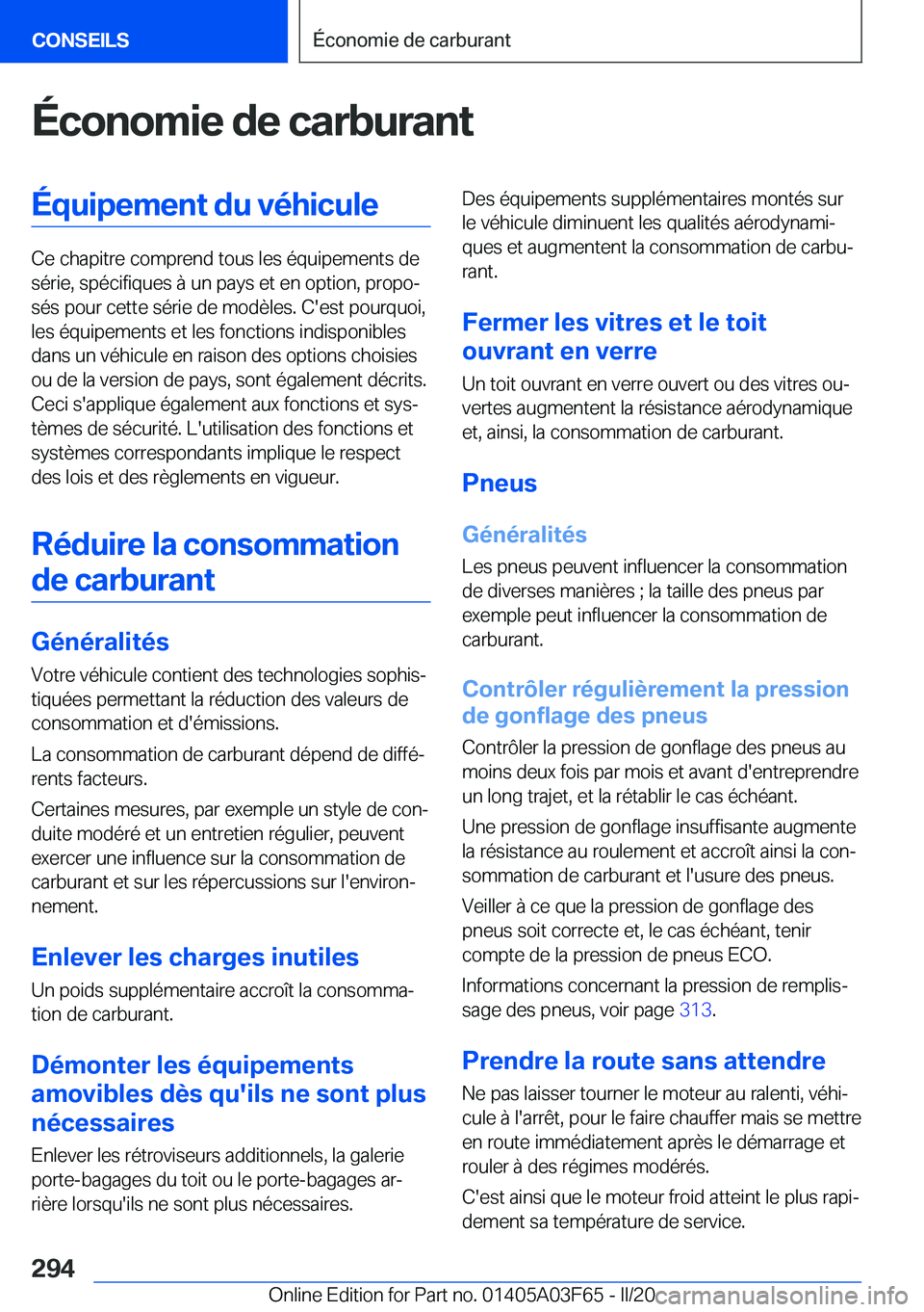 BMW 3 SERIES 2020  Notices Demploi (in French) �