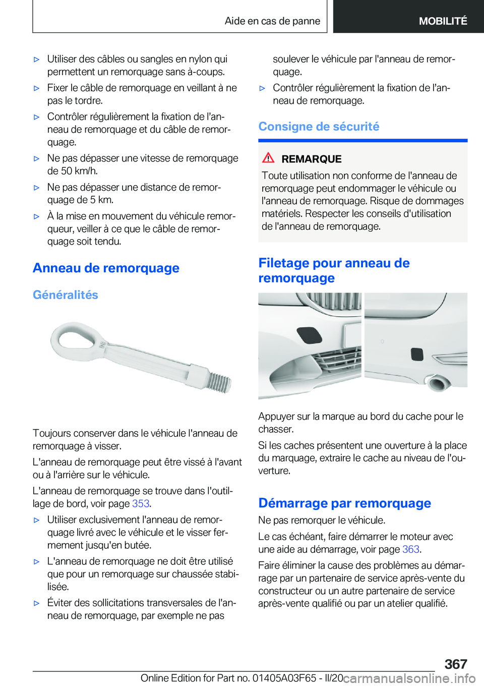 BMW 3 SERIES 2020  Notices Demploi (in French) 'x�U�t�i�l�i�s�e�r��d�e�s��c�