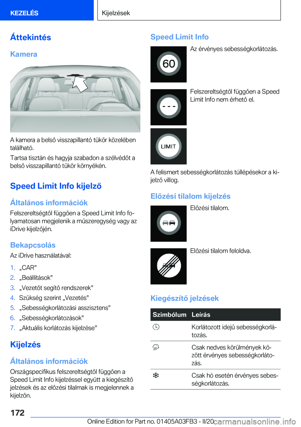 BMW 3 SERIES 2020  Kezelési útmutató (in Hungarian) �
