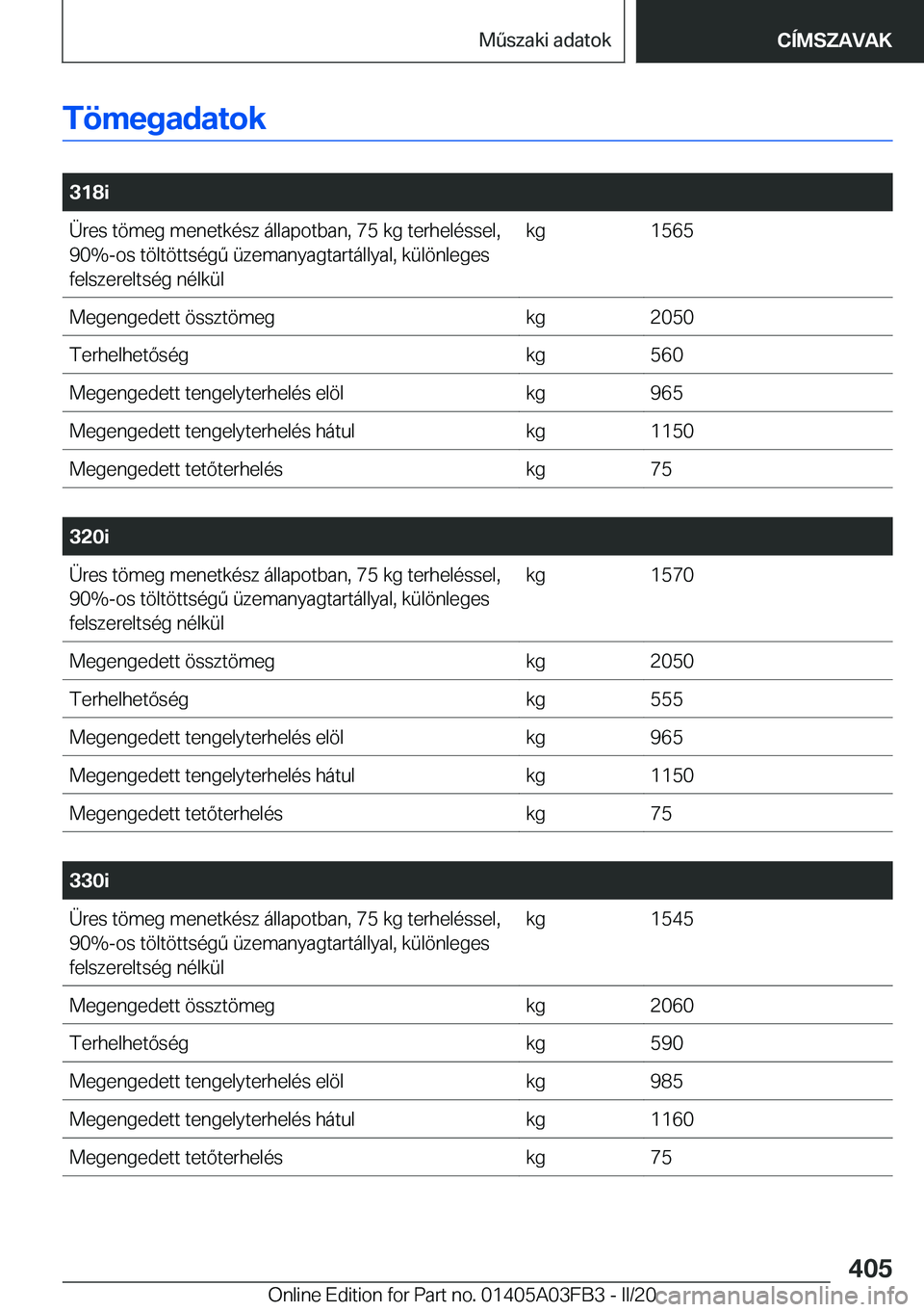 BMW 3 SERIES 2020  Kezelési útmutató (in Hungarian) �T�