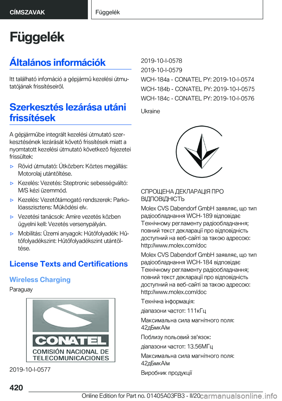 BMW 3 SERIES 2020  Kezelési útmutató (in Hungarian) �F�