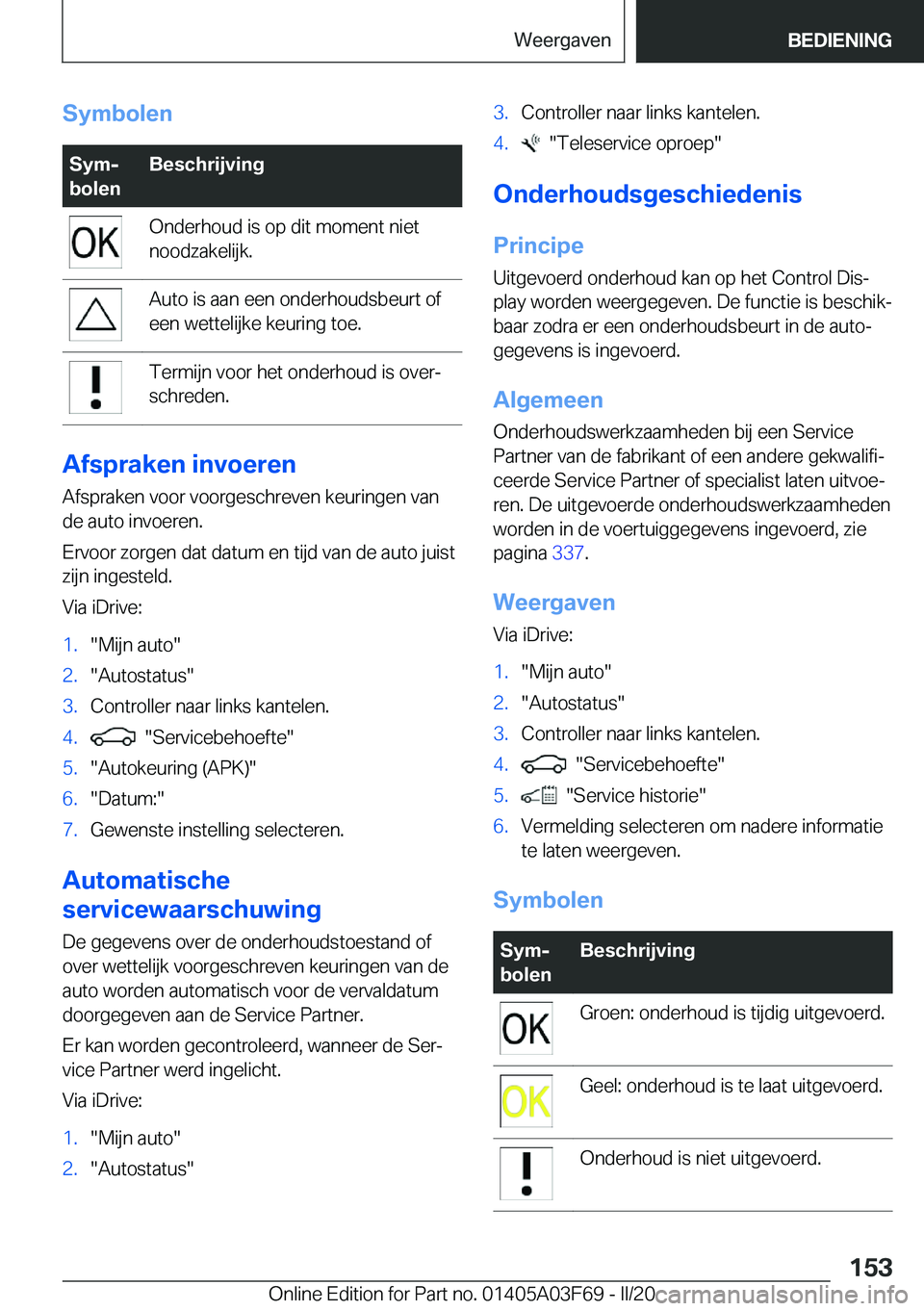 BMW 3 SERIES 2020  Instructieboekjes (in Dutch) �S�y�m�b�o�l�e�n�S�y�mj
�b�o�l�e�n�B�e�s�c�h�r�i�j�v�i�n�g�O�n�d�e�r�h�o�u�d��i�s��o�p��d�i�t��m�o�m�e�n�t��n�i�e�t
�n�o�o�d�z�a�k�e�l�i�j�k�.�A�u�t�o��i�s��a�a�n��e�e�n��o�n�d�e�r�h�o�u�d�s