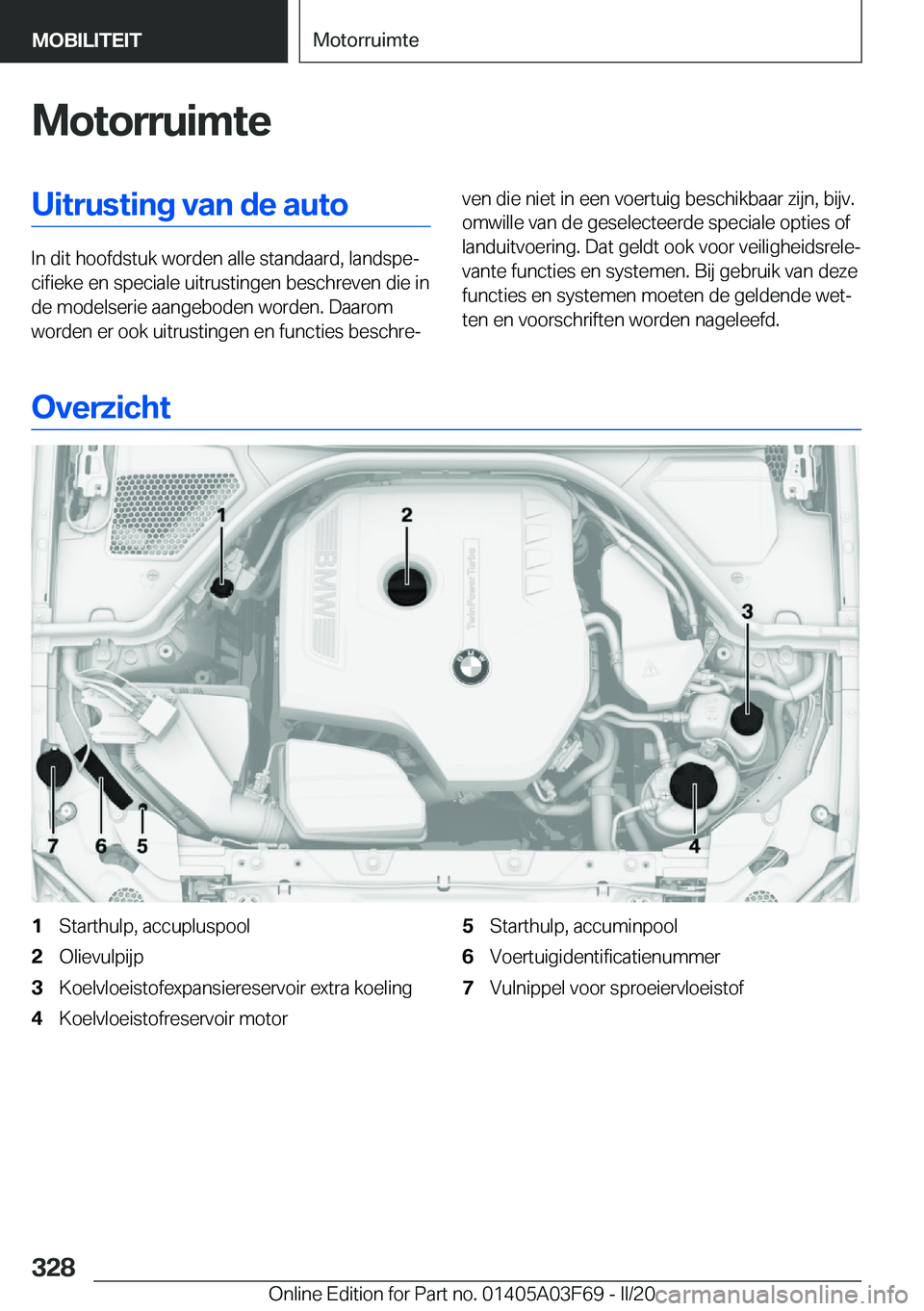 BMW 3 SERIES 2020  Instructieboekjes (in Dutch) �M�o�t�o�r�r�u�i�m�t�e�U�i�t�r�u�s�t�i�n�g��v�a�n��d�e��a�u�t�o
�I�n��d�i�t��h�o�o�f�d�s�t�u�k��w�o�r�d�e�n��a�l�l�e��s�t�a�n�d�a�a�r�d�,��l�a�n�d�s�p�ej�c�i�f�i�e�k�e��e�n��s�p�e�c�i�a�l�