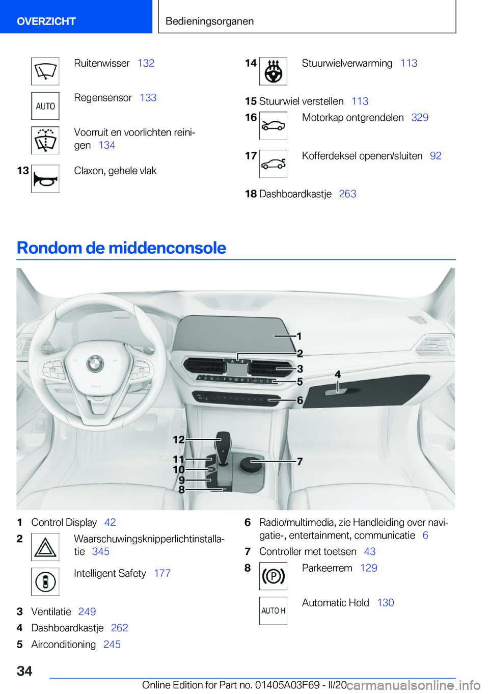 BMW 3 SERIES 2020  Instructieboekjes (in Dutch) �R�u�i�t�e�n�w�i�s�s�e�r\_�1�3�2�R�e�g�e�n�s�e�n�s�o�r\_ �1�3�3�V�o�o�r�r�u�i�t��e�n��v�o�o�r�l�i�c�h�t�e�n��r�e�i�n�ij
�g�e�n\_ �1�3�4�1�3�C�l�a�x�o�n�,��g�e�h�e�l�e��v�l�a�k�1�4�S�t�u�u�