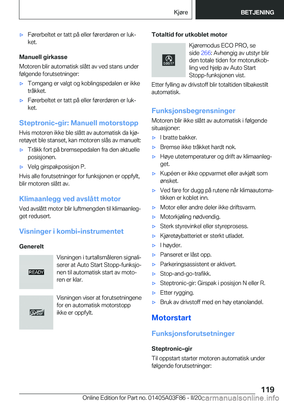 BMW 3 SERIES 2020  InstruksjonsbØker (in Norwegian) 'x�F�