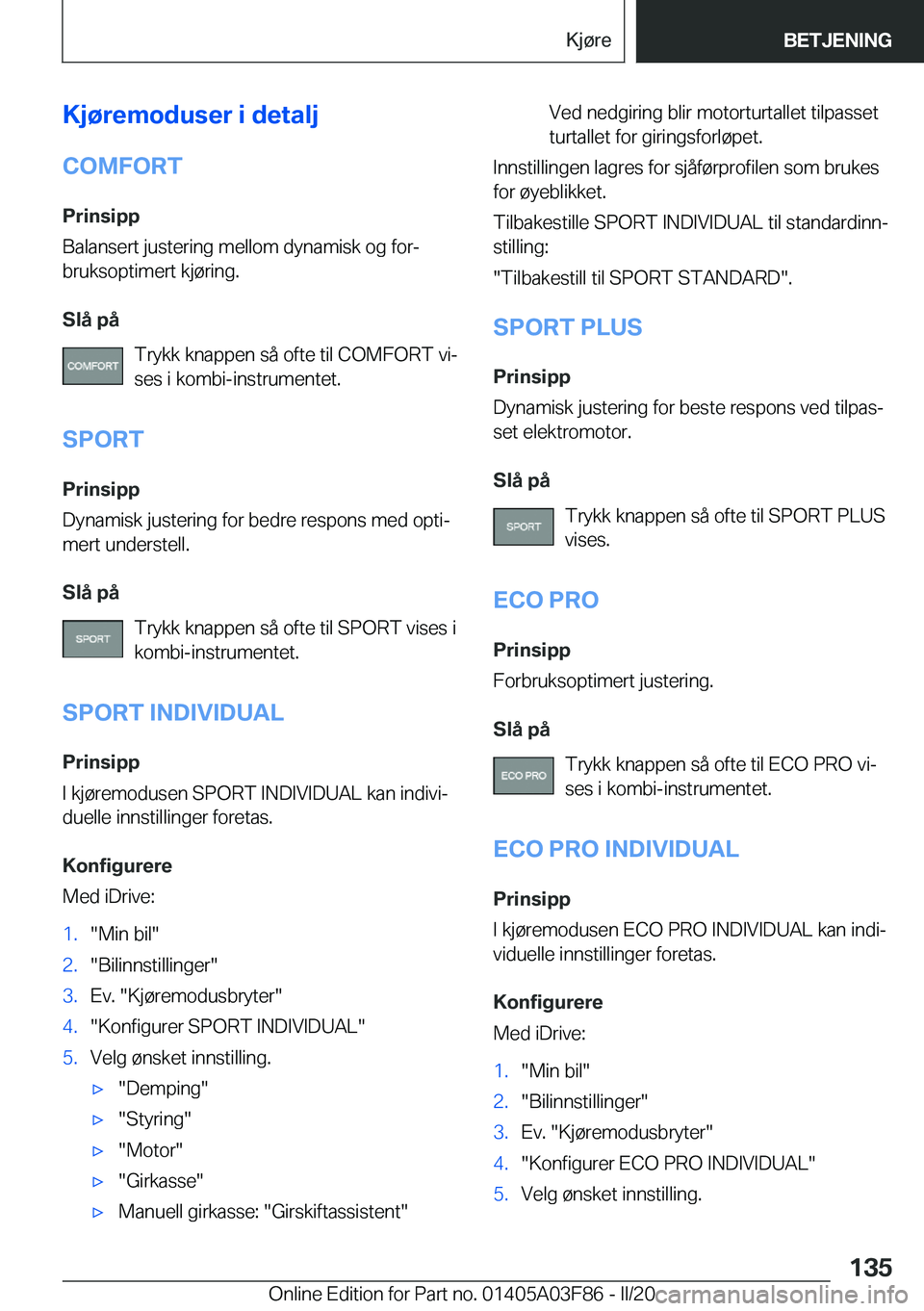 BMW 3 SERIES 2020  InstruksjonsbØker (in Norwegian) �K�j�