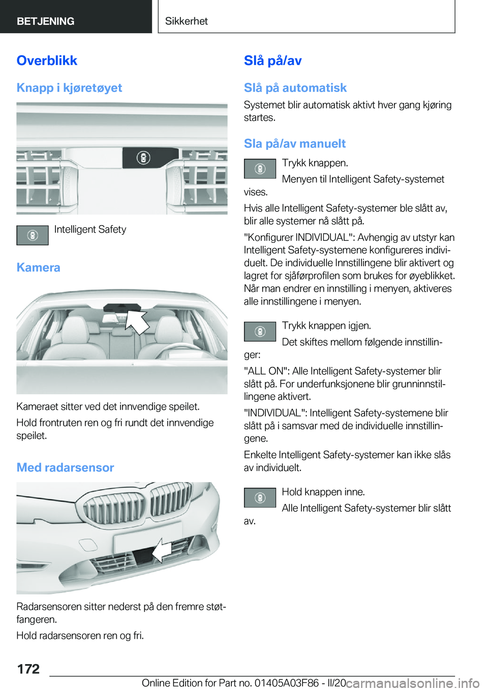 BMW 3 SERIES 2020  InstruksjonsbØker (in Norwegian) �O�v�e�r�b�l�i�k�k�K�n�a�p�p��i��k�j�
