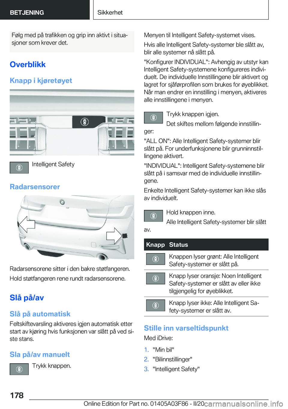 BMW 3 SERIES 2020  InstruksjonsbØker (in Norwegian) �F�