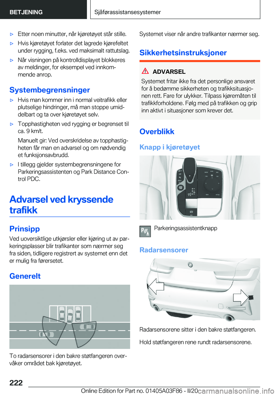 BMW 3 SERIES 2020  InstruksjonsbØker (in Norwegian) 'x�E�t�t�e�r��n�o�e�n��m�i�n�u�t�t�e�r�,��n�å�r��k�j�