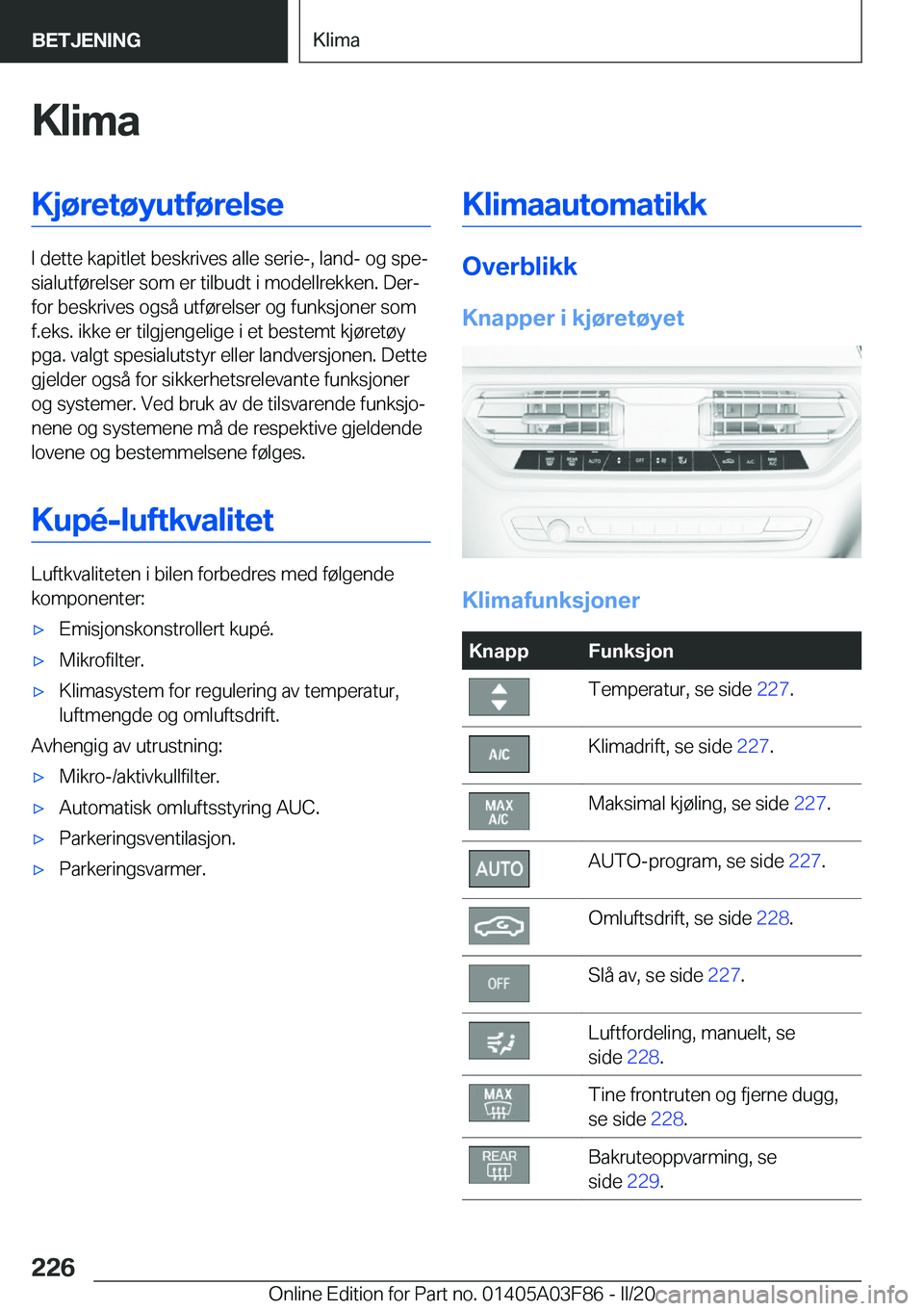 BMW 3 SERIES 2020  InstruksjonsbØker (in Norwegian) �K�l�i�m�a�K�j�