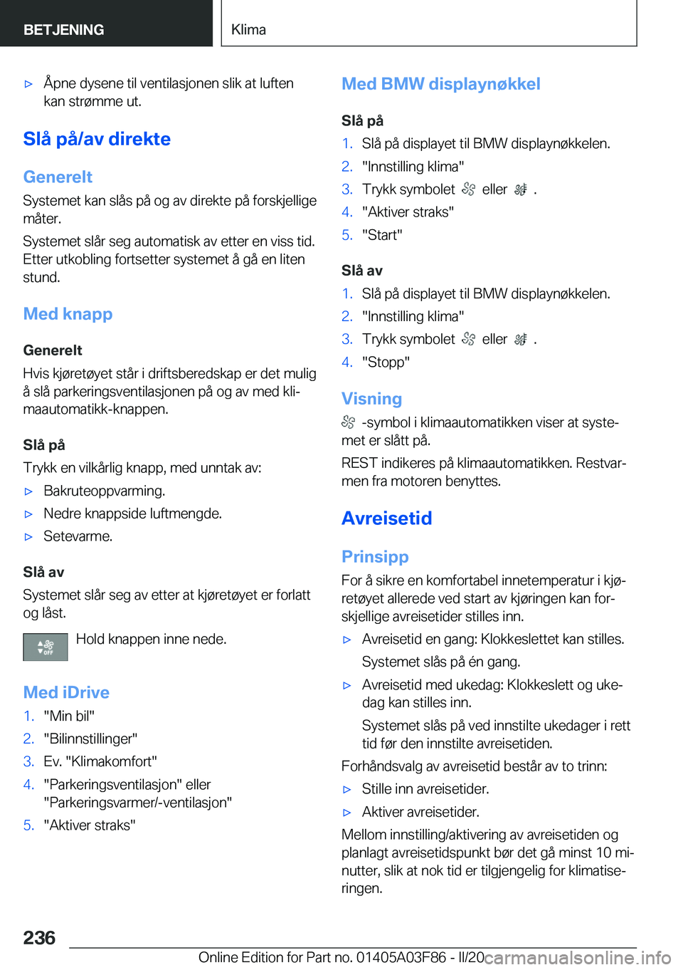 BMW 3 SERIES 2020  InstruksjonsbØker (in Norwegian) 'x�
