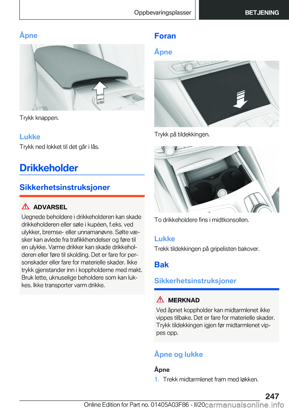 BMW 3 SERIES 2020  InstruksjonsbØker (in Norwegian) �