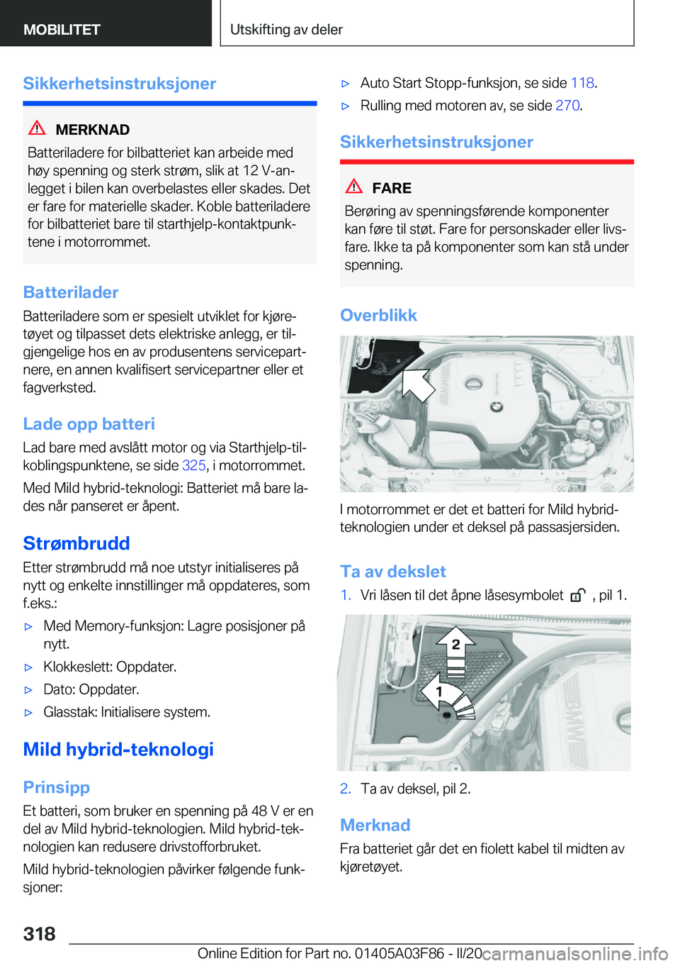 BMW 3 SERIES 2020  InstruksjonsbØker (in Norwegian) �S�i�k�k�e�r�h�e�t�s�i�n�s�t�r�u�k�s�j�o�n�e�r
�M�E�R�K�N�A�D
�B�a�t�t�e�r�i�l�a�d�e�r�e��f�o�r��b�i�l�b�a�t�t�e�r�i�e�t��k�a�n��a�r�b�e�i�d�e��m�e�d
�h�