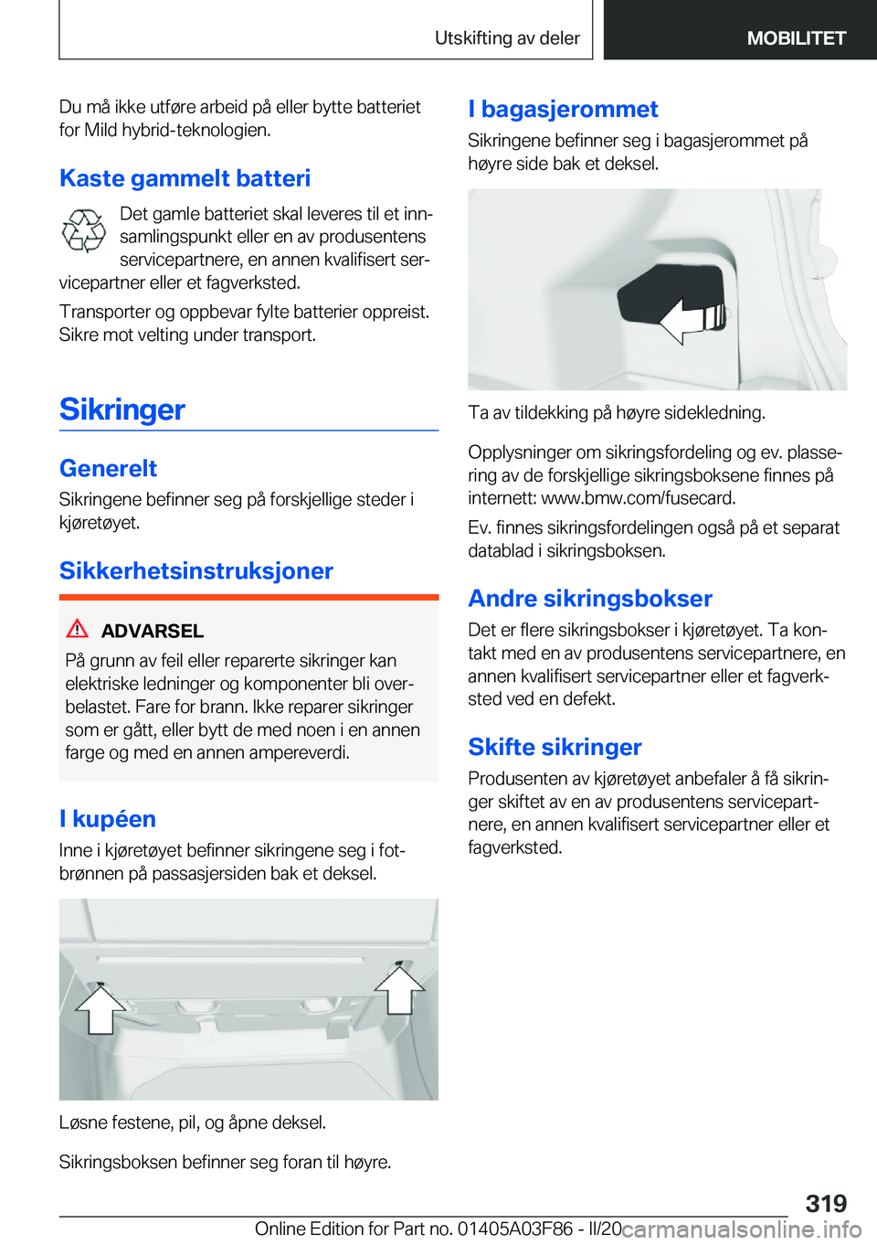 BMW 3 SERIES 2020  InstruksjonsbØker (in Norwegian) �D�u��m�å��i�k�k�e��u�t�f�
