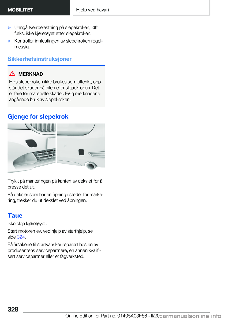 BMW 3 SERIES 2020  InstruksjonsbØker (in Norwegian) 'x�U�n�n�g�å��t�v�e�r�r�b�e�l�a�s�t�n�i�n�g��p�å��s�l�e�p�e�k�r�o�k�e�n�,��l�