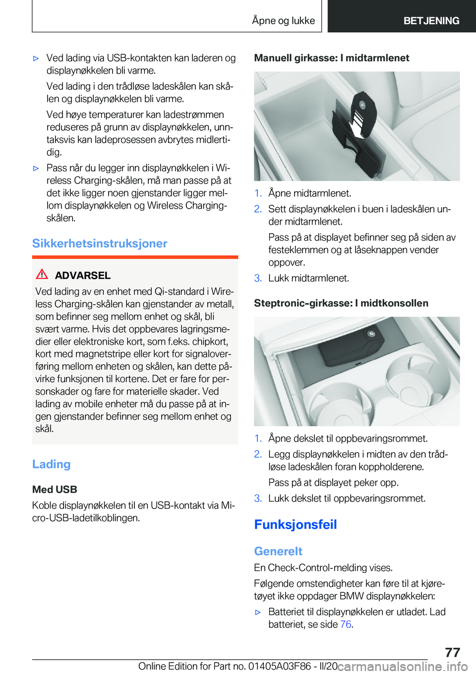 BMW 3 SERIES 2020  InstruksjonsbØker (in Norwegian) 'x�V�e�d��l�a�d�i�n�g��v�i�a��U�S�B�-�k�o�n�t�a�k�t�e�n��k�a�n��l�a�d�e�r�e�n��o�g�d�i�s�p�l�a�y�n�