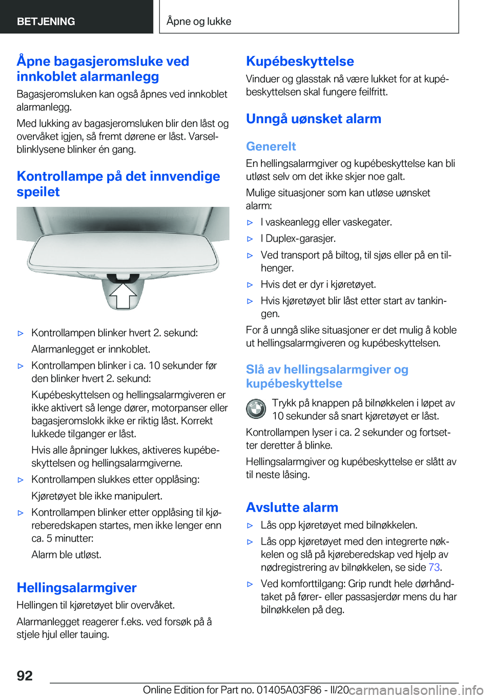 BMW 3 SERIES 2020  InstruksjonsbØker (in Norwegian) �