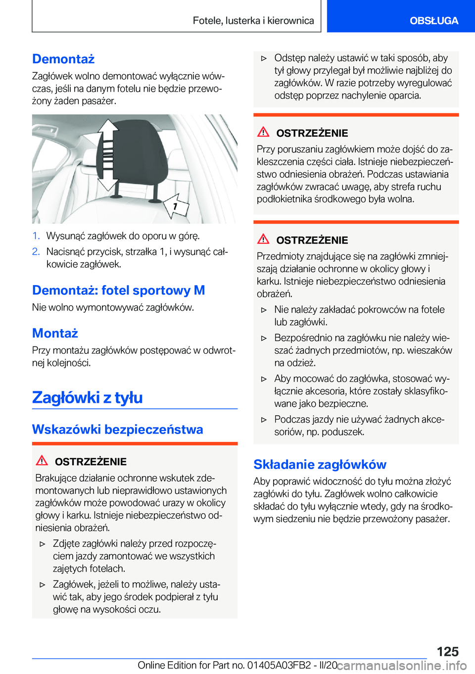 BMW 3 SERIES 2020  Instrukcja obsługi (in Polish) �D�e�m�o�n�t�a9
�Z�a�g�ł�