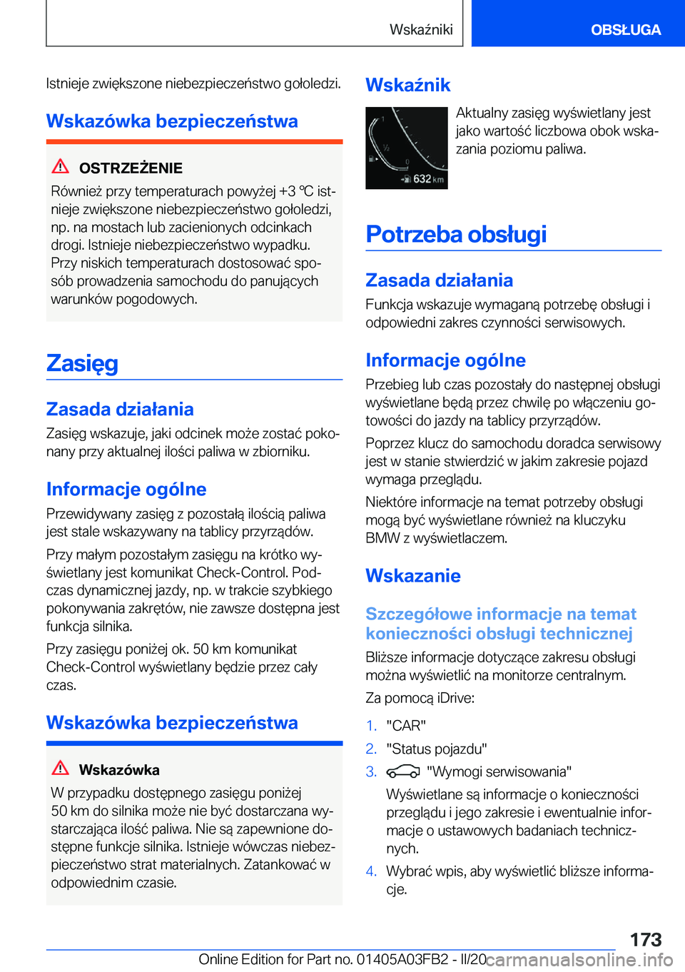 BMW 3 SERIES 2020  Instrukcja obsługi (in Polish) �I�s�t�n�i�e�j�e��z�w�i�