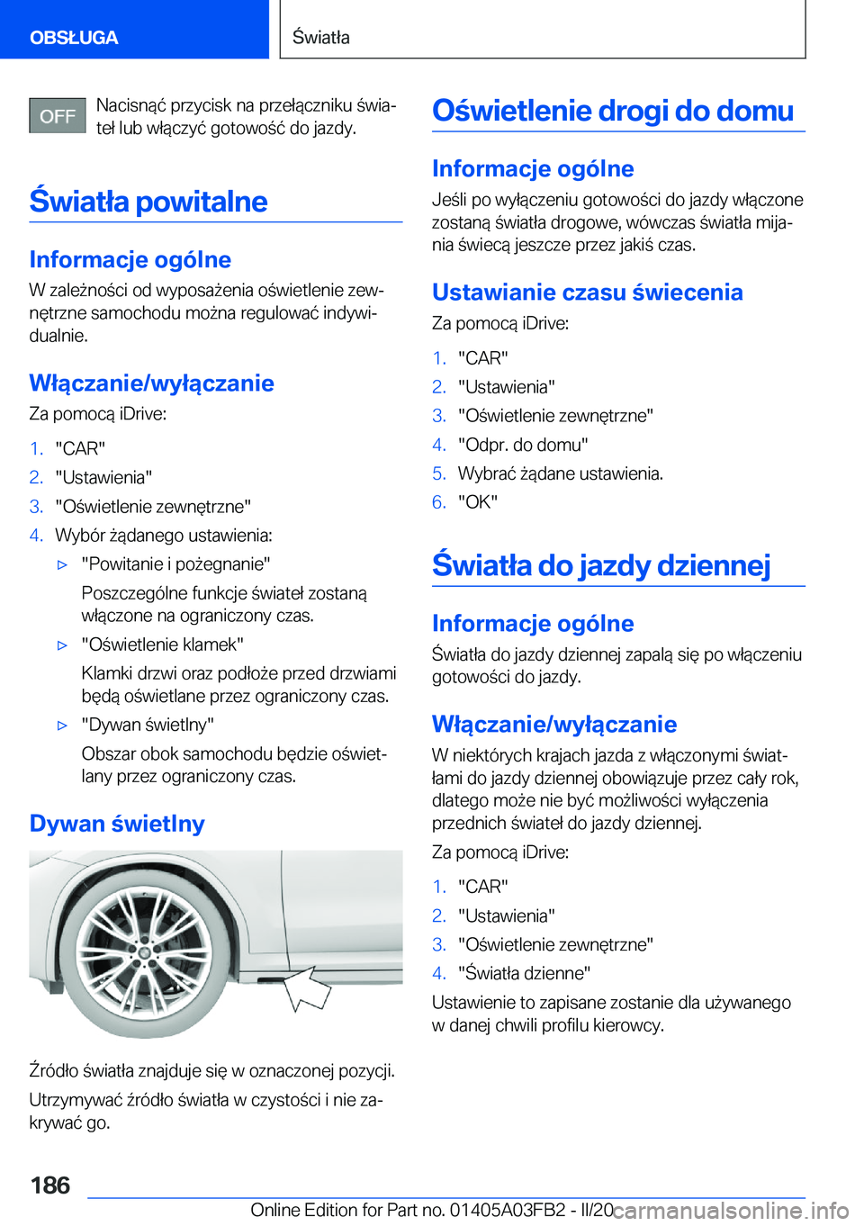 BMW 3 SERIES 2020  Instrukcja obsługi (in Polish) �N�a�c�i�s�n�