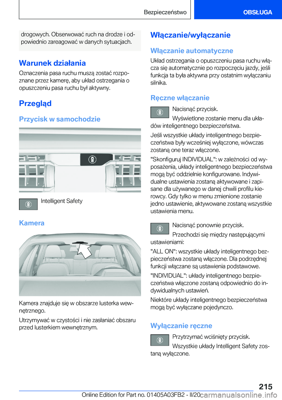 BMW 3 SERIES 2020  Instrukcja obsługi (in Polish) �d�r�o�g�o�w�y�c�h�.��O�b�s�e�r�w�o�w�a�