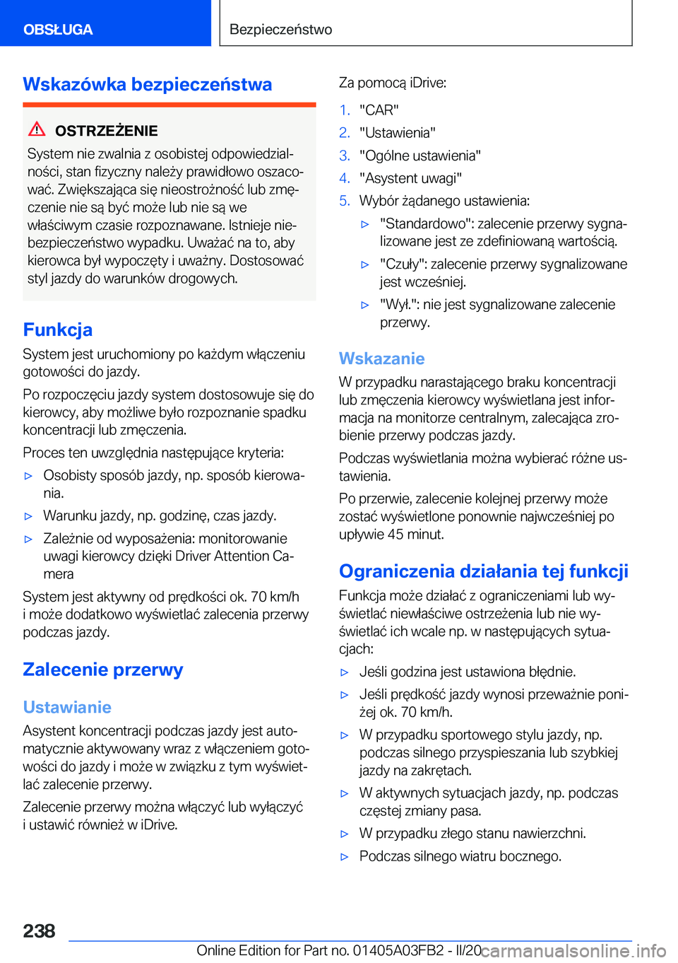 BMW 3 SERIES 2020  Instrukcja obsługi (in Polish) �W�s�k�a�z�