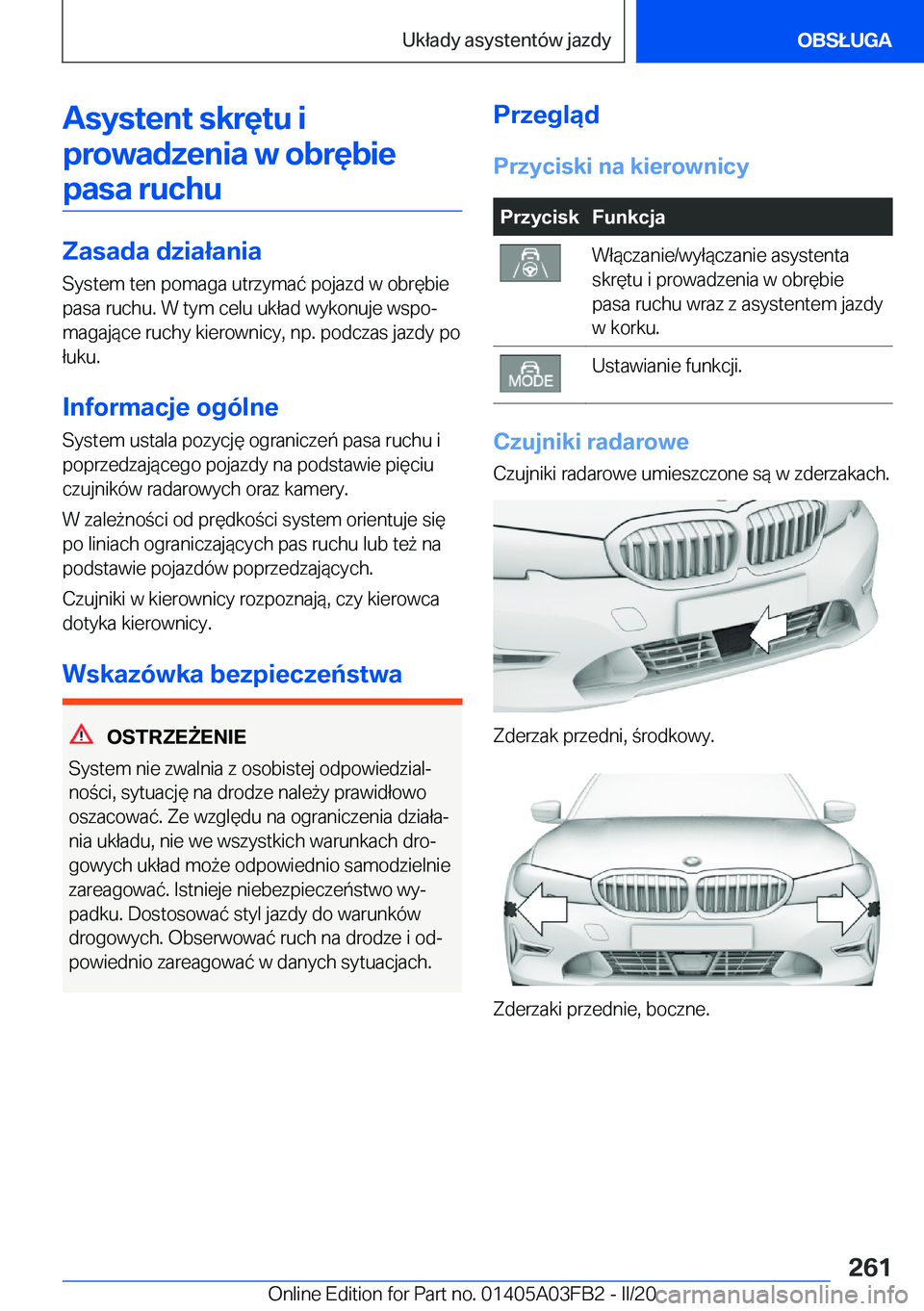 BMW 3 SERIES 2020  Instrukcja obsługi (in Polish) �A�s�y�s�t�e�n�t��s�k�r�