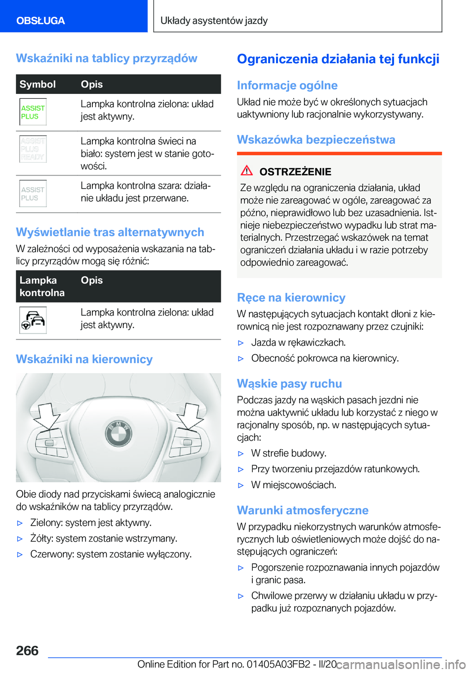 BMW 3 SERIES 2020  Instrukcja obsługi (in Polish) �W�s�k�a7�n�i�k�i��n�a��t�a�b�l�i�c�y��p�r�z�y�r�z�ą�d�