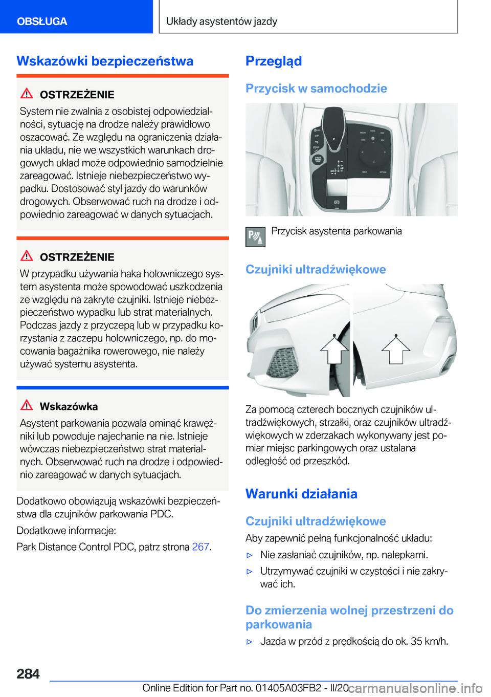 BMW 3 SERIES 2020  Instrukcja obsługi (in Polish) �W�s�k�a�z�