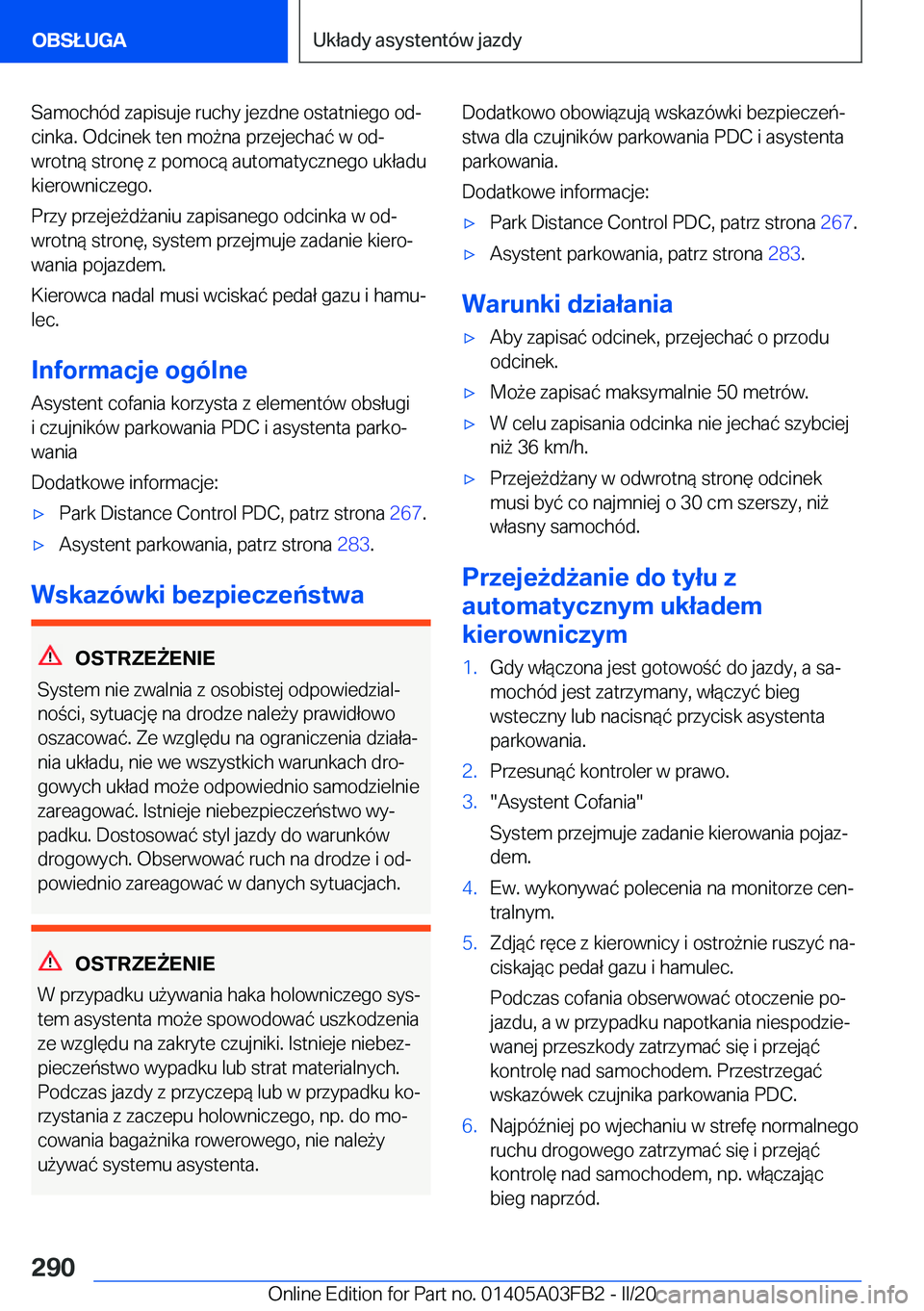 BMW 3 SERIES 2020  Instrukcja obsługi (in Polish) �S�a�m�o�c�h�