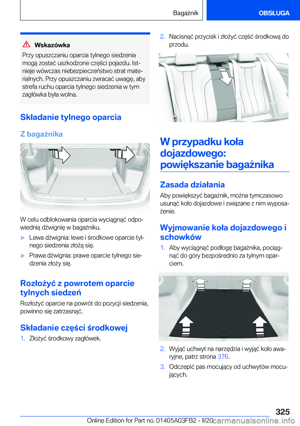 BMW 3 SERIES 2020  Instrukcja obsługi (in Polish) �W�s�k�a�z�