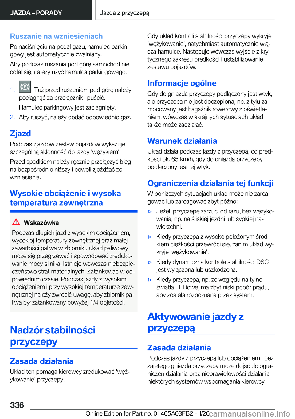 BMW 3 SERIES 2020  Instrukcja obsługi (in Polish) �R�u�s�z�a�n�i�e��n�a��w�z�n�i�e�s�i�e�n�i�a�c�h
�P�o��n�a�c�i�n�i�