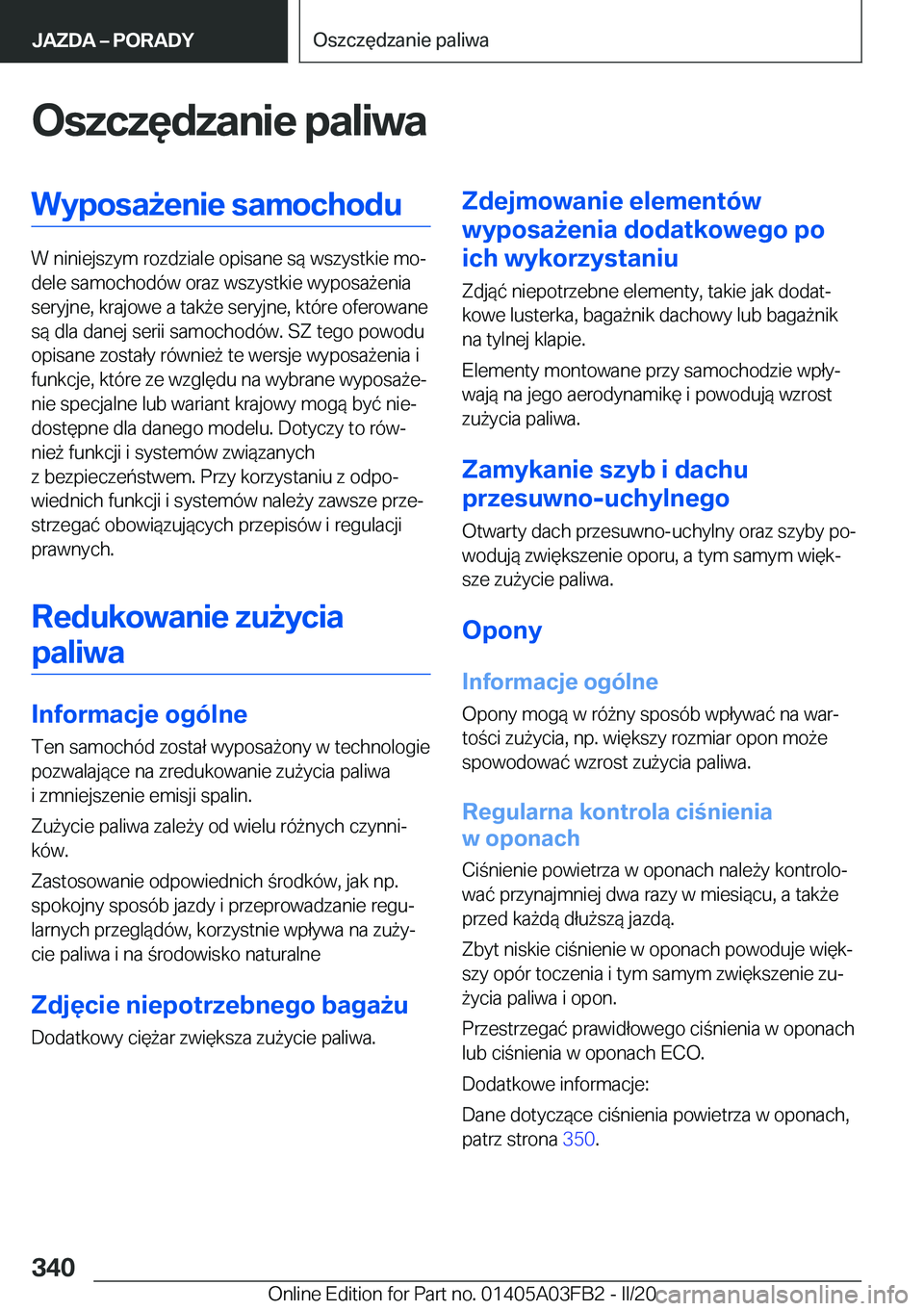 BMW 3 SERIES 2020  Instrukcja obsługi (in Polish) �O�s�z�c�z�