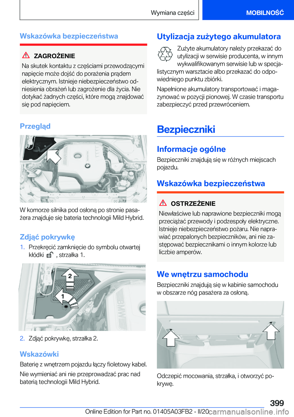 BMW 3 SERIES 2020  Instrukcja obsługi (in Polish) �W�s�k�a�z�