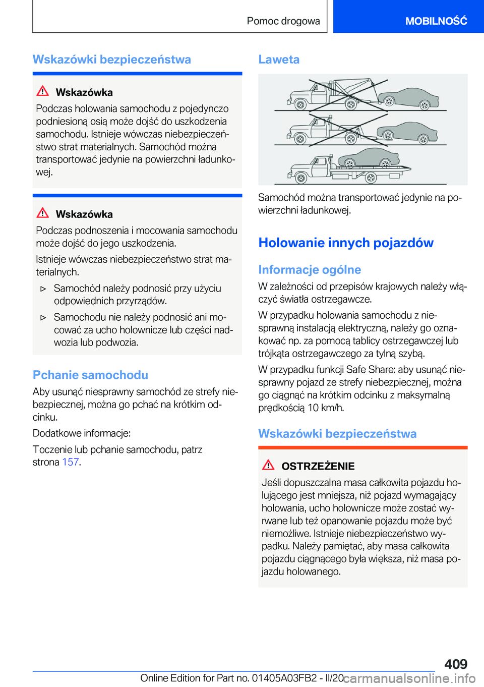 BMW 3 SERIES 2020  Instrukcja obsługi (in Polish) �W�s�k�a�z�