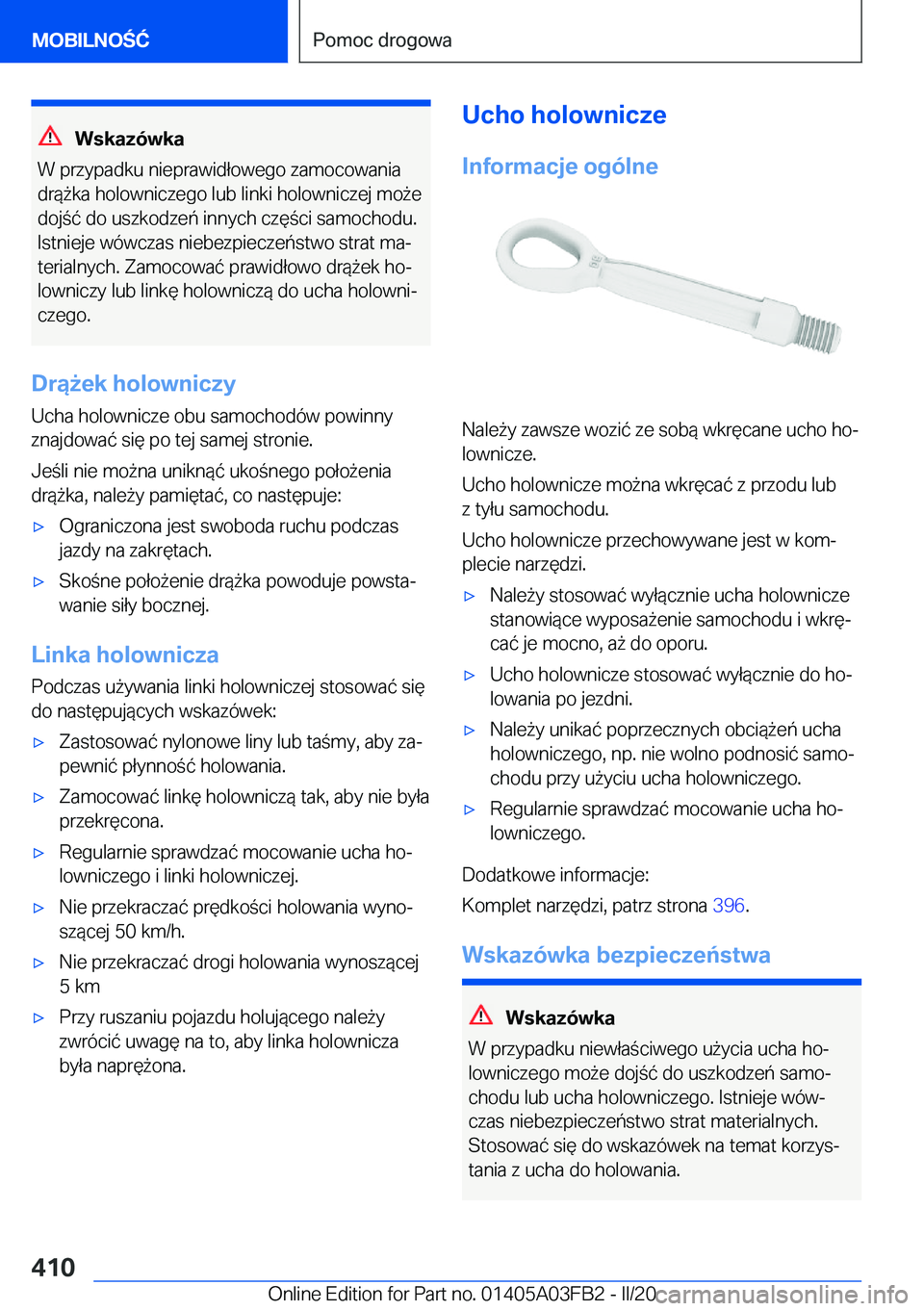 BMW 3 SERIES 2020  Instrukcja obsługi (in Polish) �W�s�k�a�z�