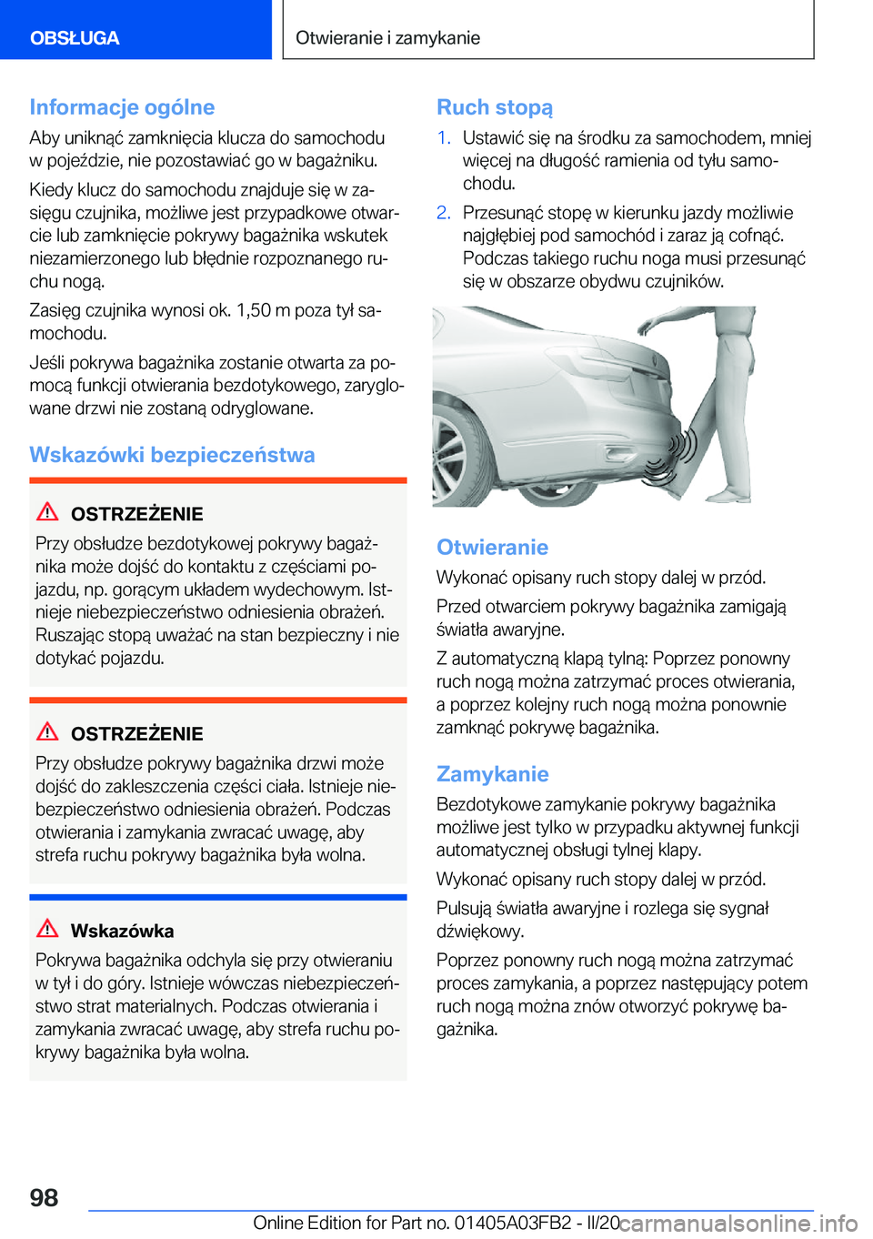 BMW 3 SERIES 2020  Instrukcja obsługi (in Polish) �I�n�f�o�r�m�a�c�j�e��o�g�