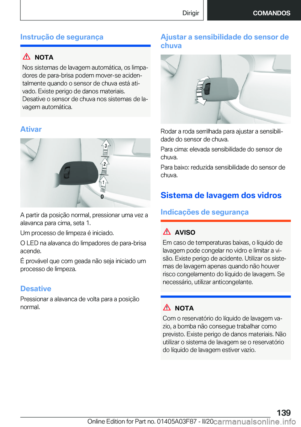 BMW 3 SERIES 2020  Manual do condutor (in Portuguese) �I�n�s�t�r�u�