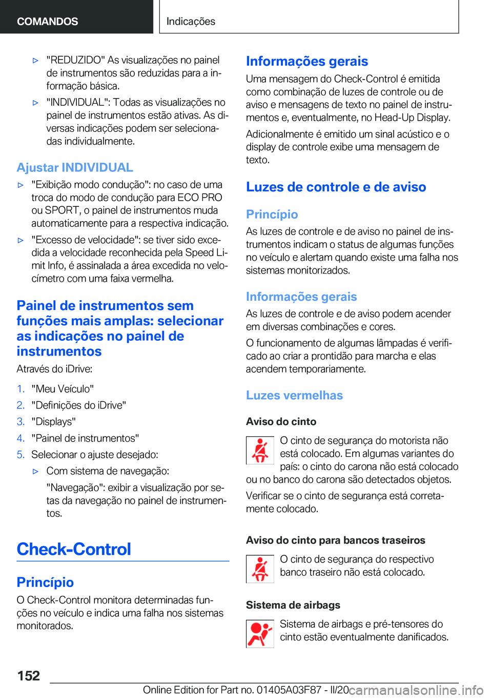 BMW 3 SERIES 2020  Manual do condutor (in Portuguese) 'x��R�E�D�U�Z�I�D�O���A�s��v�i�s�u�a�l�i�z�a�