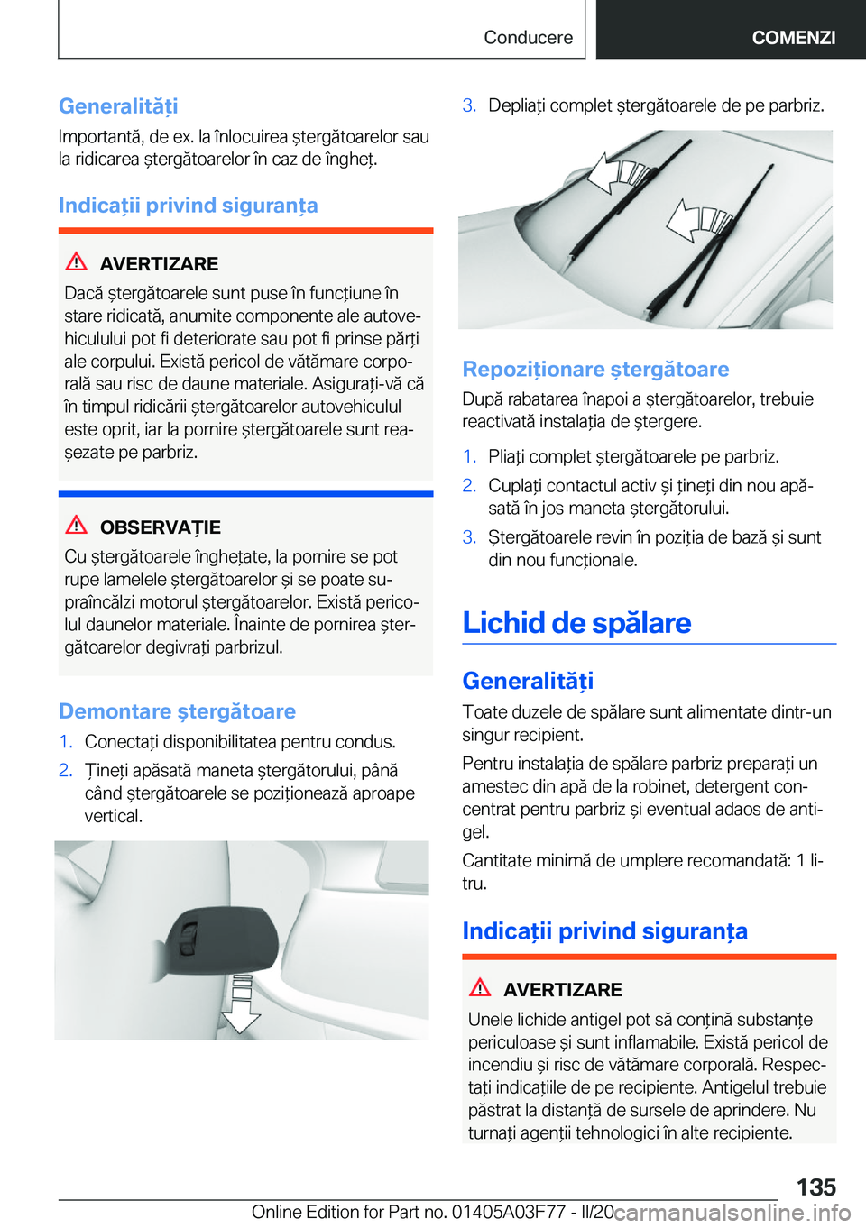 BMW 3 SERIES 2020  Ghiduri De Utilizare (in Romanian) �G�e�n�e�r�a�l�i�t�ă�i�I�m�p�o�r�t�a�n�t�