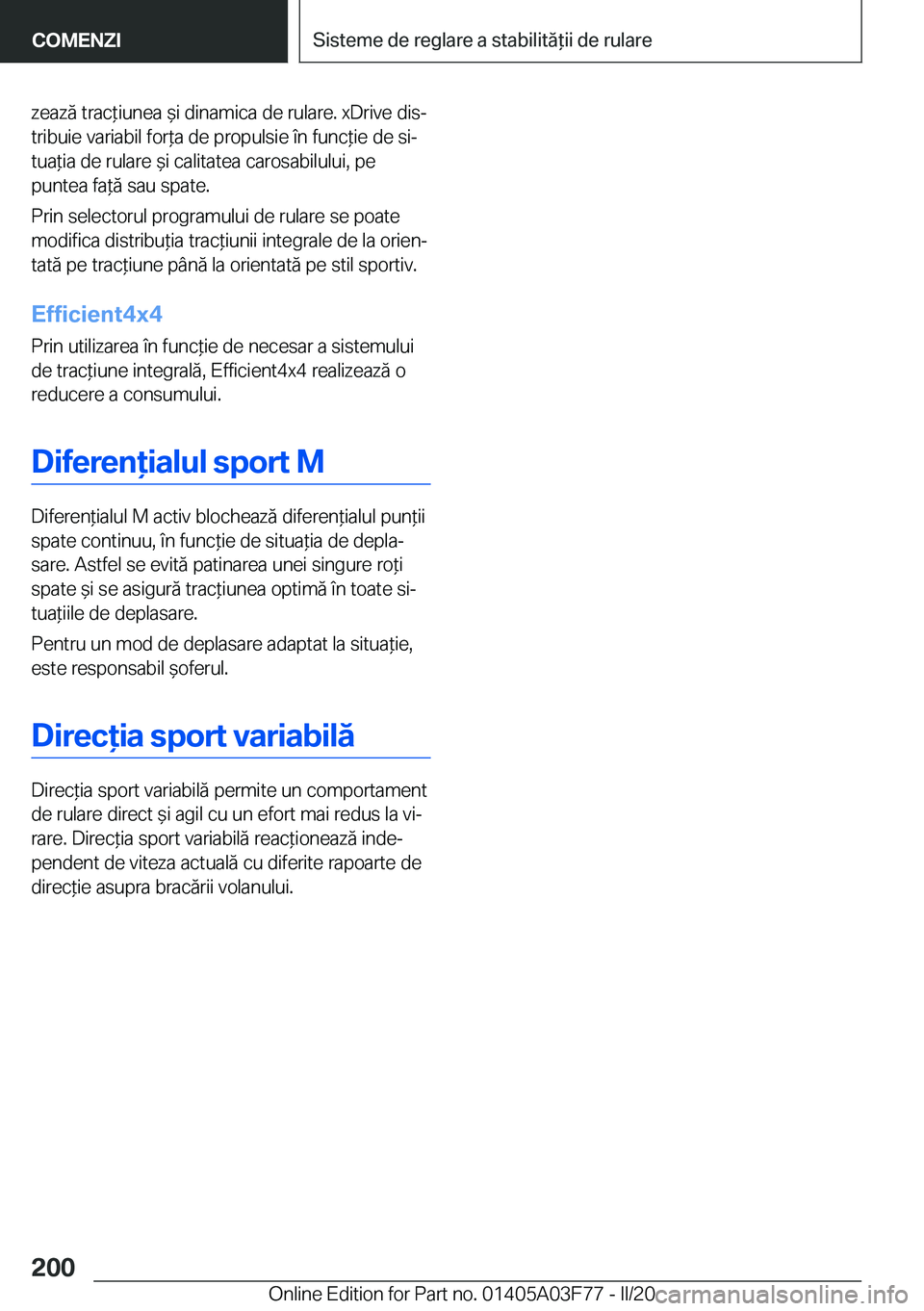 BMW 3 SERIES 2020  Ghiduri De Utilizare (in Romanian) �z�e�a�z�