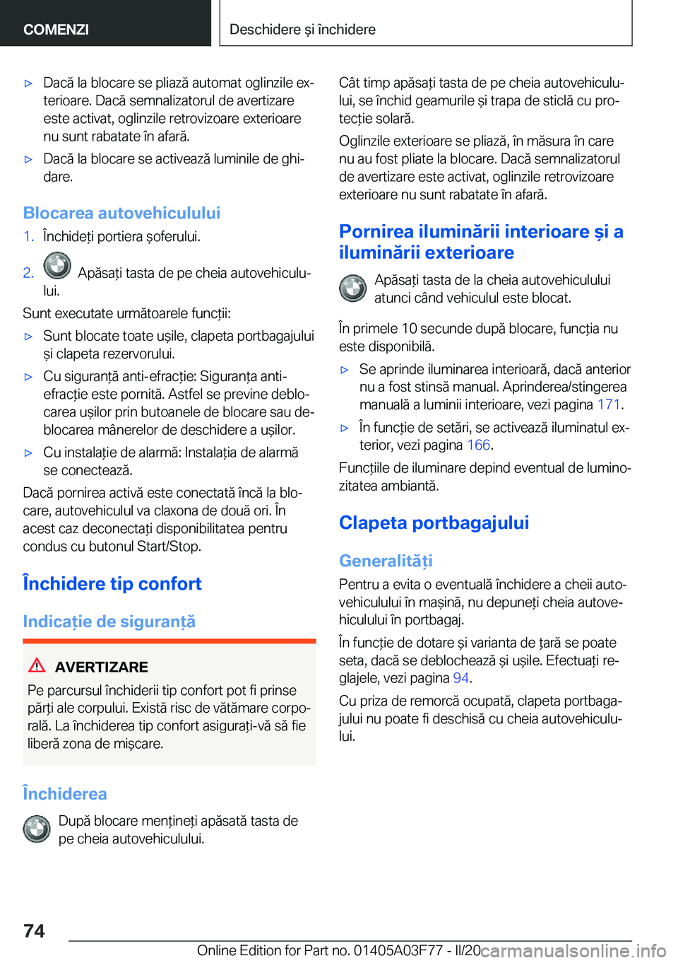 BMW 3 SERIES 2020  Ghiduri De Utilizare (in Romanian) 'x�D�a�c�