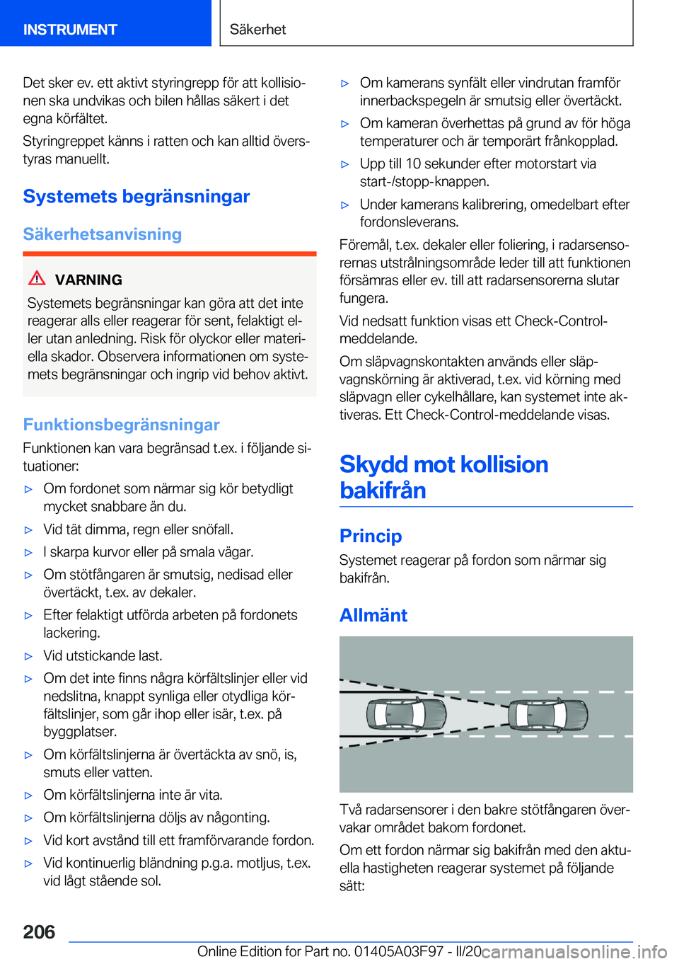 BMW 3 SERIES 2020  InstruktionsbÖcker (in Swedish) �D�e�t��s�k�e�r��e�v�.��e�t�t��a�k�t�i�v�t��s�t�y�r�i�n�g�r�e�p�p��f�