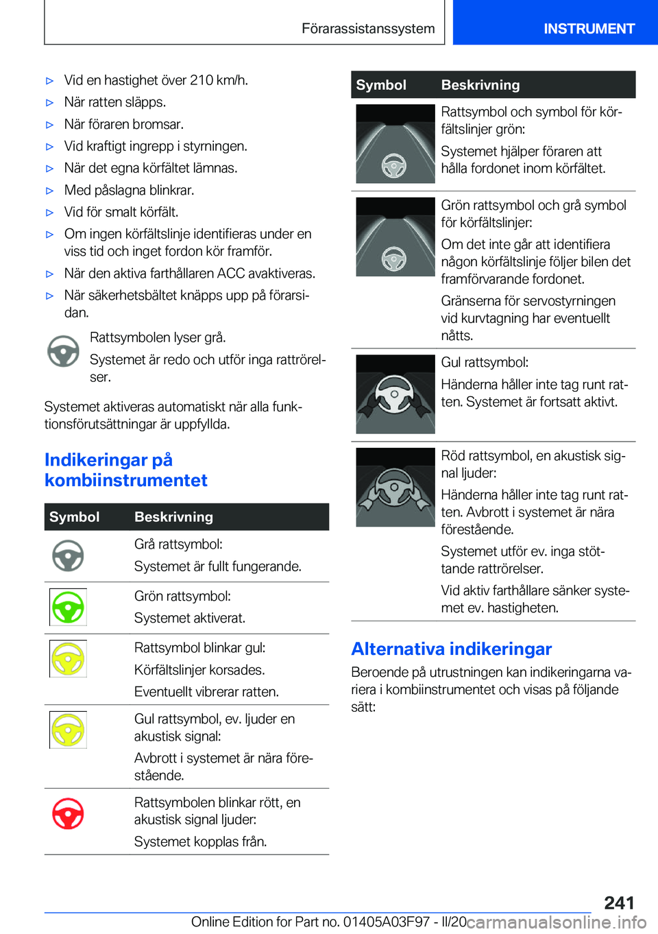 BMW 3 SERIES 2020  InstruktionsbÖcker (in Swedish) 'x�V�i�d��e�n��h�a�s�t�i�g�h�e�t��